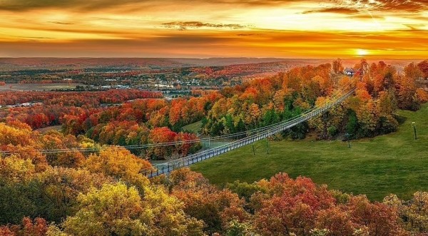 Открылся самый длинный в мире подвесной мост, сделанный в основном из дерева